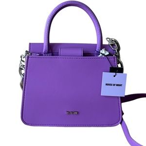 HOUSE OF WANT Vegan Leather Newbie Satchel Bag, purple